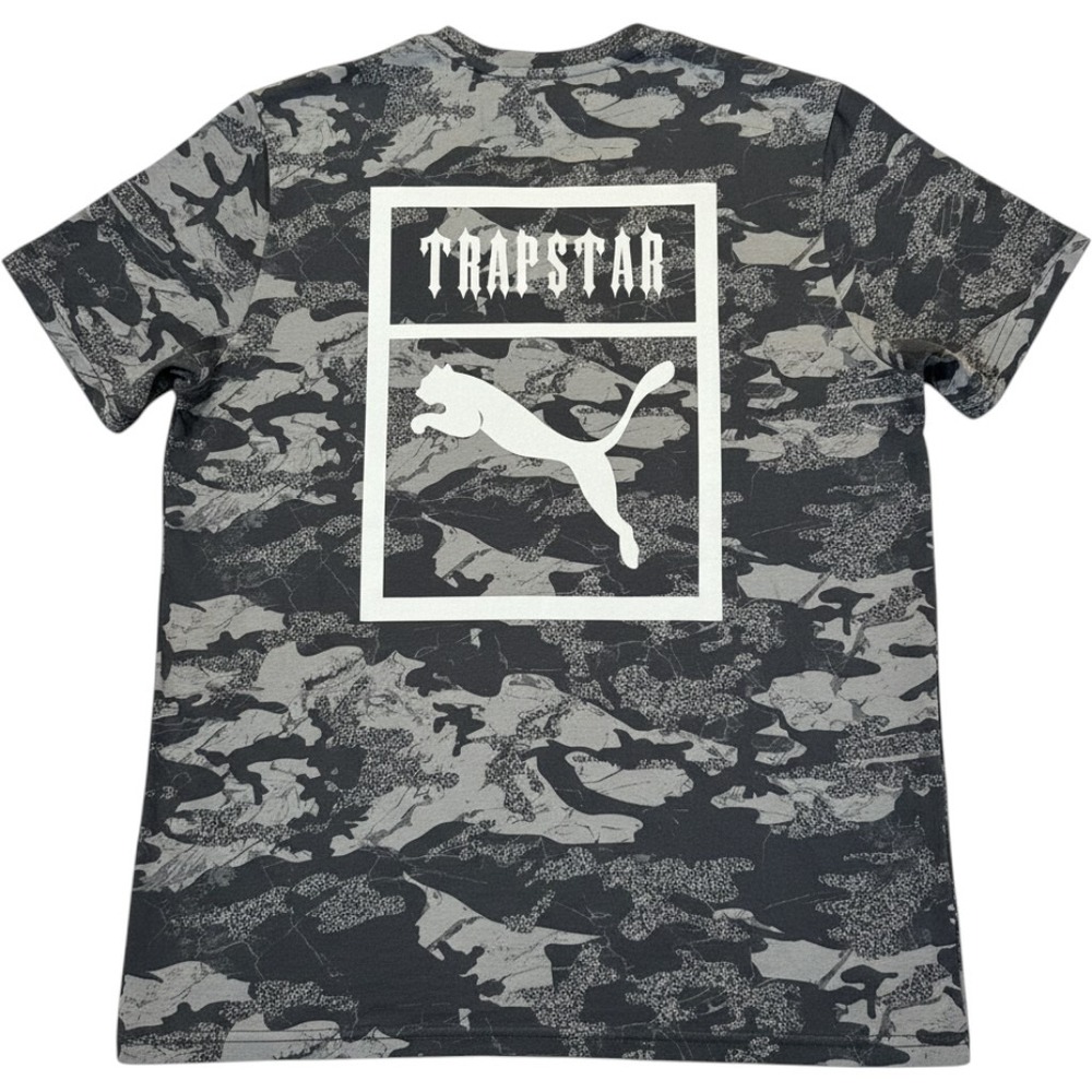 Puma x Trapstar Camo T-Shirt Grey Black Streetwear Graphic Tee Mens XL